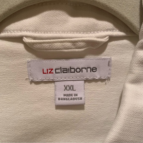 Liz Claiborne Women’s White Jean Jacket - Picture 2 of 6